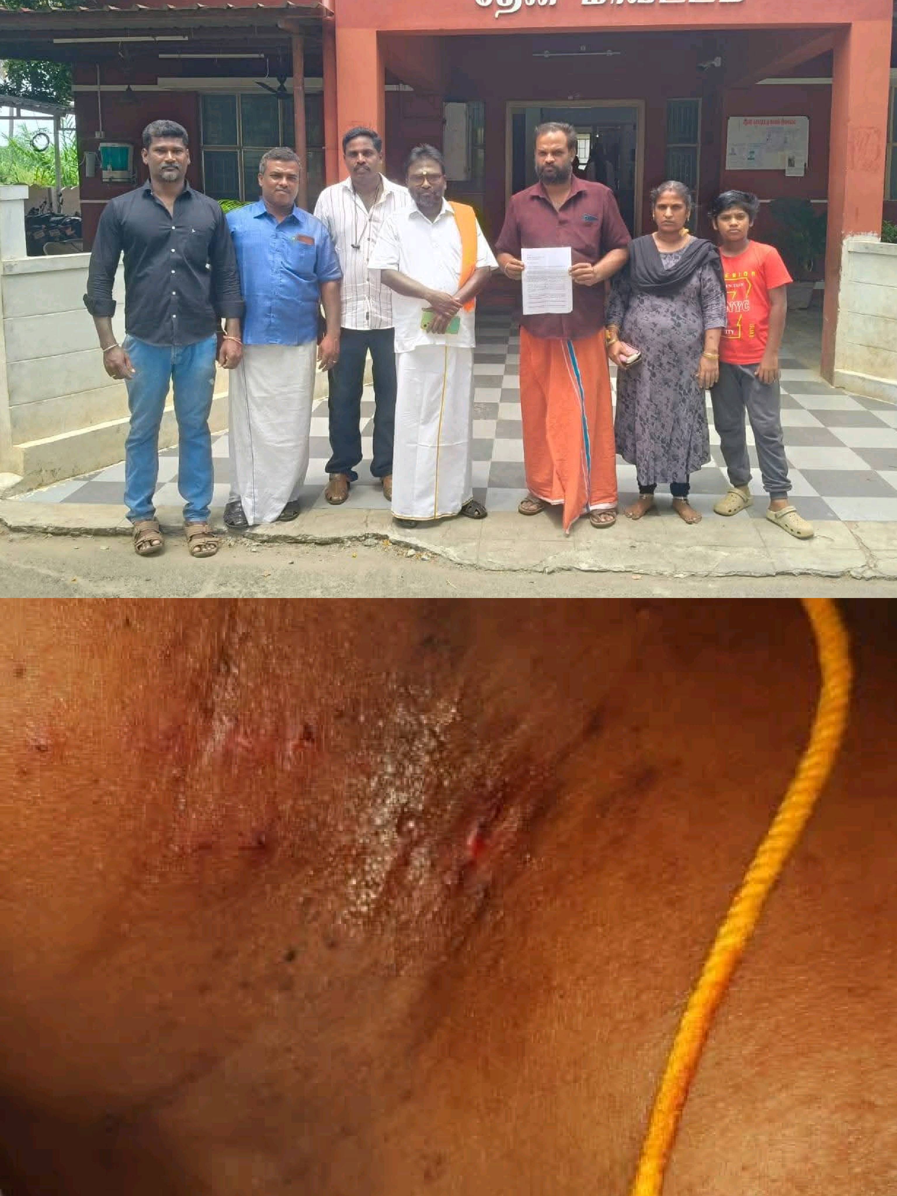 தேனி - வீரபாண்டி திருவிழாவிற்க்கு சென்றுவிட்டு வீடு திரும்பிய குடும்பத்தை வழிமறித்து தங்க தாலி பறிக்க முயற்சி - இந்து எழுச்சி முன்னணி  பி.சி.பட்டி காவல் துறையினரிடம் புகார்