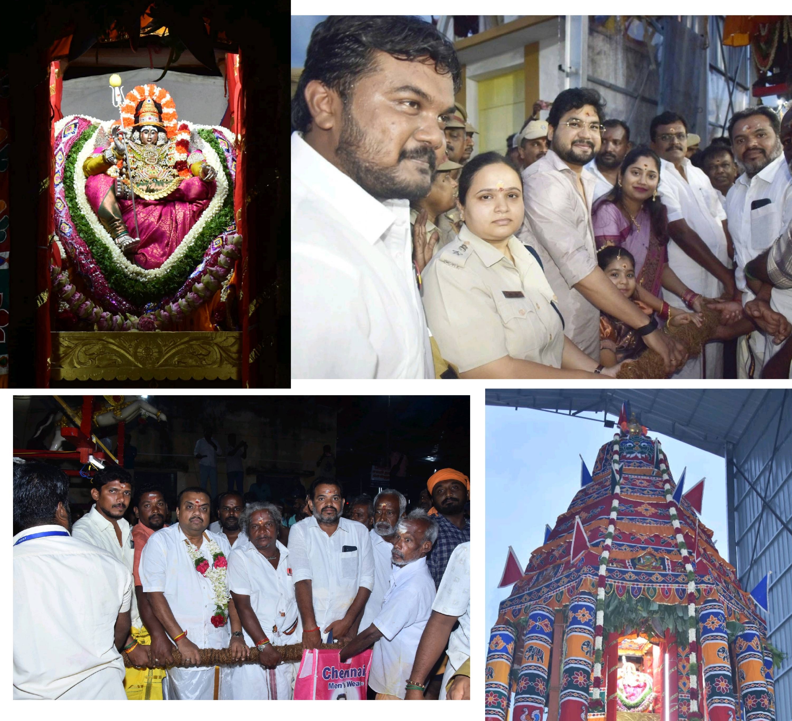 தேனி மாவட்டம் வீரபாண்டி ஸ்ரீ கௌமாரியம்மன் திருக்கோவில் தேர்த்திருவிழா நடைபெற்றது